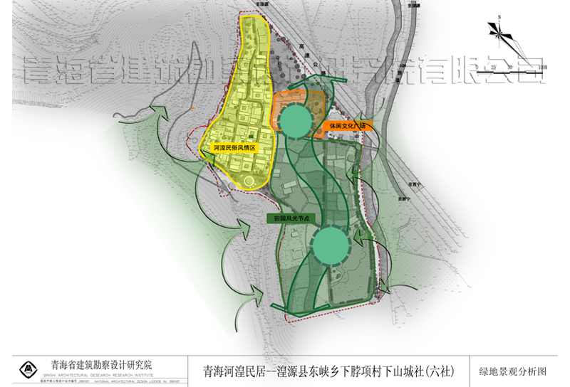 湟源縣東峽鄉(xiāng)下脖項(xiàng)村下山城社(六社)-綠地景觀分析圖